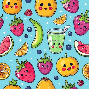 Fruit Fabric, Banana And Strawberry Fabric Cartoon Fabric  100% Cotton Fabric By The Half Yard