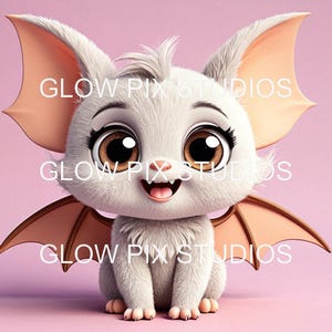 50 adorables grands yeux petites ailes de chauve-souris Clipart | Formats EPS, PNG, JPG, tiff, webp + utilisation commerciale | Téléchargement numérique immédiat