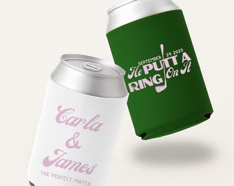 He Put A Ring On It Can Coolers, Golf Engagement Can Coolers, Golf Wedding Can Coolers, Customized Golf Can Cooler, Golf Proposal Can Cooler