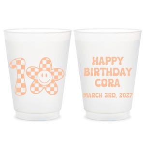 Bicchieri Star One Frosted, Tazza di compleanno personalizzata con stella rosa, Bomboniera per bevanda personalizzata per il primo compleanno, Tazza di compleanno personalizzata con stella a scacchi e glassa (3)