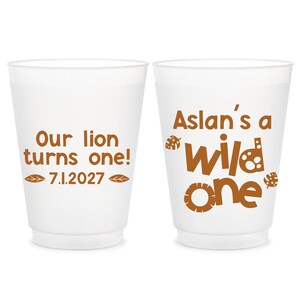 Bicchieri glassati per compleanno Safari, bicchieri per feste Wild One, bicchieri glassati personalizzati con animali della giungla, bomboniere personalizzate per la festa del primo anno (7)
