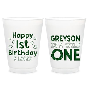 Tazza glassata personalizzata per il primo compleanno, tazza glassata modificabile Wild One, bomboniera per la festa dei bambini, tazza glassata personalizzata per la celebrazione del primo anno (6)