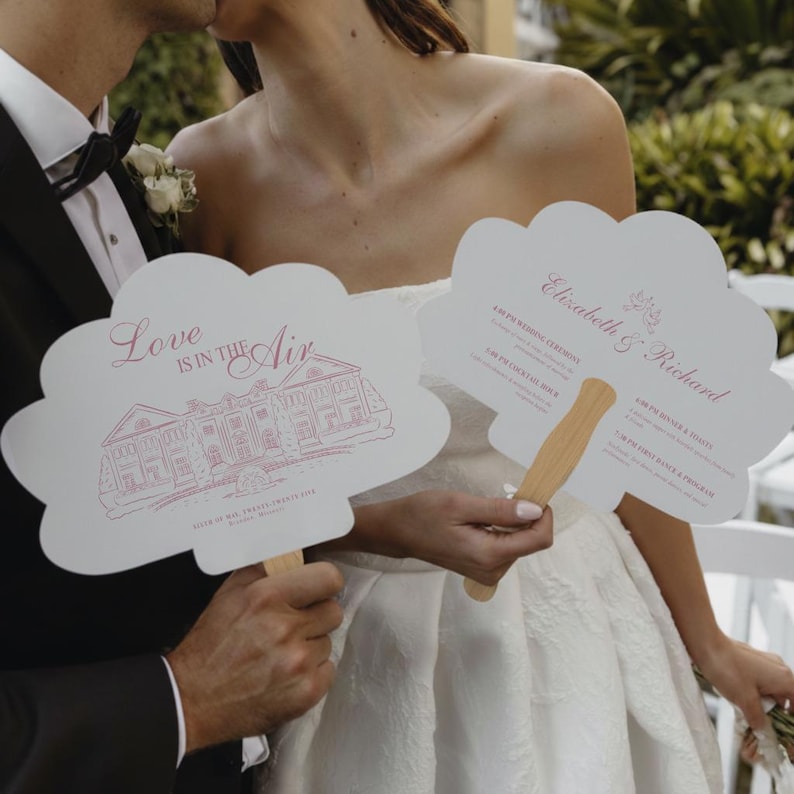 Hochzeitsprogramm-Fächer, Sommerhochzeits-Fächer, zeremonielle Handfächer, personalisierte Hochzeitsfächer, kundenspezifischer Hochzeitsplan, elegantes Hochzeitsfächer (13) Bild 2
