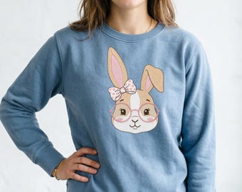 Bow Bunny DTF, Bunny DTF Transfer, Bunny Vinyl Transfer, Bunny Iron On Transfer, Easter Bunny DTF, Bunny Ready To Press, Rtp Bunny Transfers