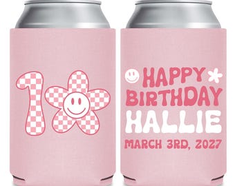 Personalized Birthday Can Coolers, First Birthday Party Favors