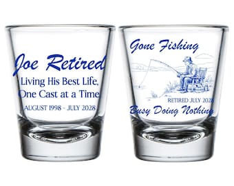 Vaso de chupito para jubilación "Ocupado sin hacer nada", recuerdo personalizado para fiesta de jubilación, recuerdos personalizados para fiestas de jubilación (66)