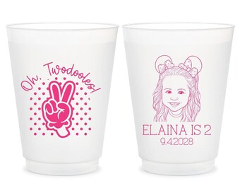 Personalized Birthday Cup, Peace Party Cups, First Birthday Cups, Birthday Frosted Cup, Pink Custom Frosted Cup Favors, Party Keepsakes (25)