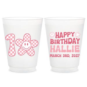 Tazza smerigliata personalizzata a colori, bomboniera personalizzata per il primo compleanno con sorriso floreale, tazza per bambini modificabile, tazza smerigliata personalizzata per bambini felici (13)