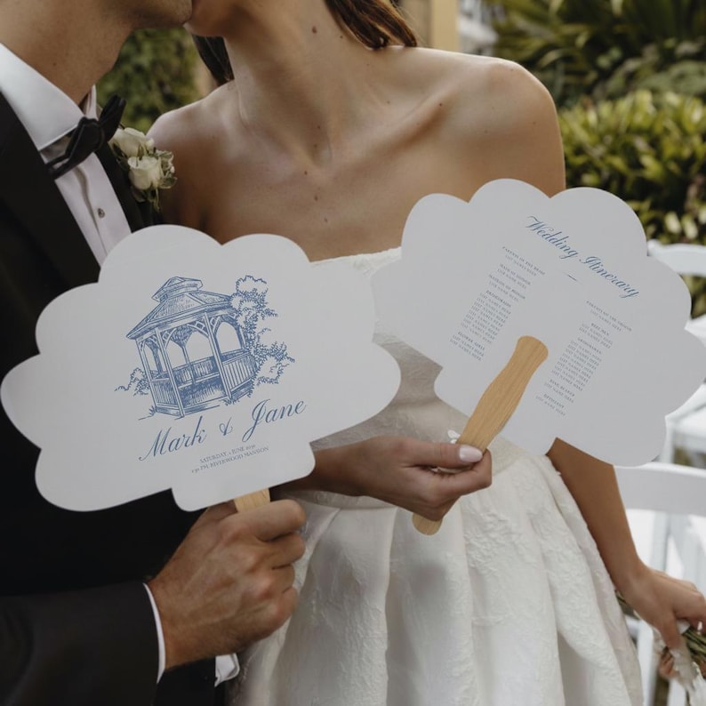 Hochzeitsprogramm-Fächer, Sommerhochzeits-Fächer, zeremonielle Handfächer, personalisierte Hochzeitsfächer, kundenspezifischer Hochzeitsplan, elegantes Hochzeitsfächer (13) Bild 15