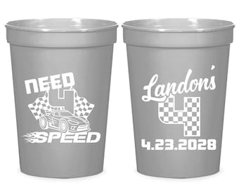 Need 4 Speed Birthday Stadium Cups, Customized 4th Birthday Stadium Cups, Custom 4th Birthday Stadium Cup Favor, Customized Stadium Cup (41)