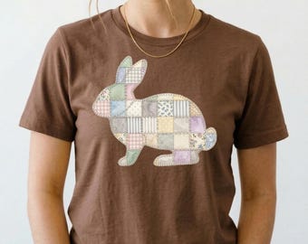 Checkered Bunny Transfer, Trendy Easter Transfer, Checkered Easter Design, Retro Bunny Iron On, Aesthetic Easter DTF, Checkerboard Bunny DTF