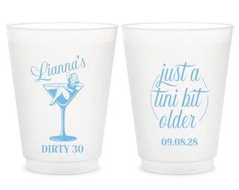 Just A Tini Bit Older Frosted Cups, 30th Birthday Frosted Cup Favors, Customized 30th Birthday Frosted Cup Favor, Custom Birthday Favor (53)