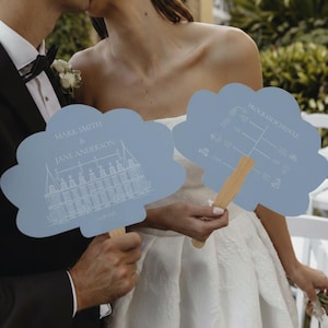 Hochzeitsprogramm-Fächer, Sommerhochzeits-Fächer, zeremonielle Handfächer, personalisierte Hochzeitsfächer, kundenspezifischer Hochzeitsplan, elegantes Hochzeitsfächer (13) Bild 7
