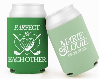 Parfect For Each Other Can Coolers, Golf Wedding Can Coolers, Golf Party Can Coolers, Golf Love Can Cooler, Customized Golf Can Cooler Favor