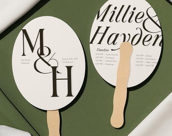 Abanicos de boda, personalizados, con impresión personalizada, con nombre de novio y novia, para programa de boda (2)