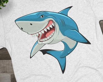 Shark PNG - Shark Clipart, Cute Shark, Graphics Shark, Watercolor Ocean Animal Sticker, T-shirt Design (Digital Download)