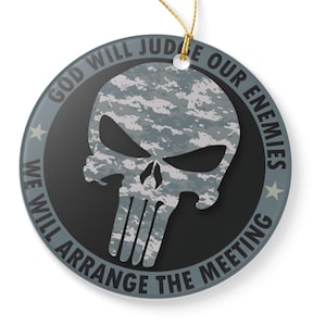 Punisher Camo V2 PNG | God Will Judge Our Enemies | We Will Arrange The Meeting | Gift For Army Man | High Quality PNG | Digital Download