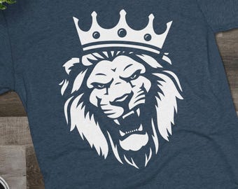 The Lion King With A Crown Clipart PNG - Lion Face Portrait, T-Shirt Design (Digital Download)