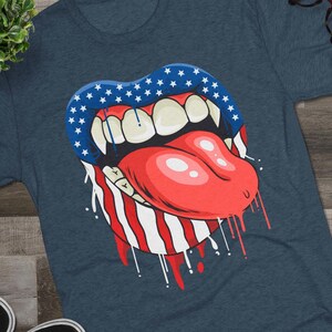 Bandera de EE. UU. con labios PNG - Diseño patriótico del 4 de julio (Descarga digital)