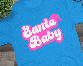 Pink Santa Baby PNG - Retro Holiday Christmas Sticker, T-shirt Design (Digital Download)