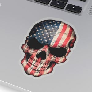 Skull American Flag PNG - Patriotic Clipart Sticker Design (Digital Download)