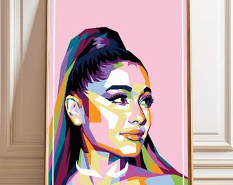 Ariana Grande PNG - Geometric Pop Art Poster Design (Digital Download)