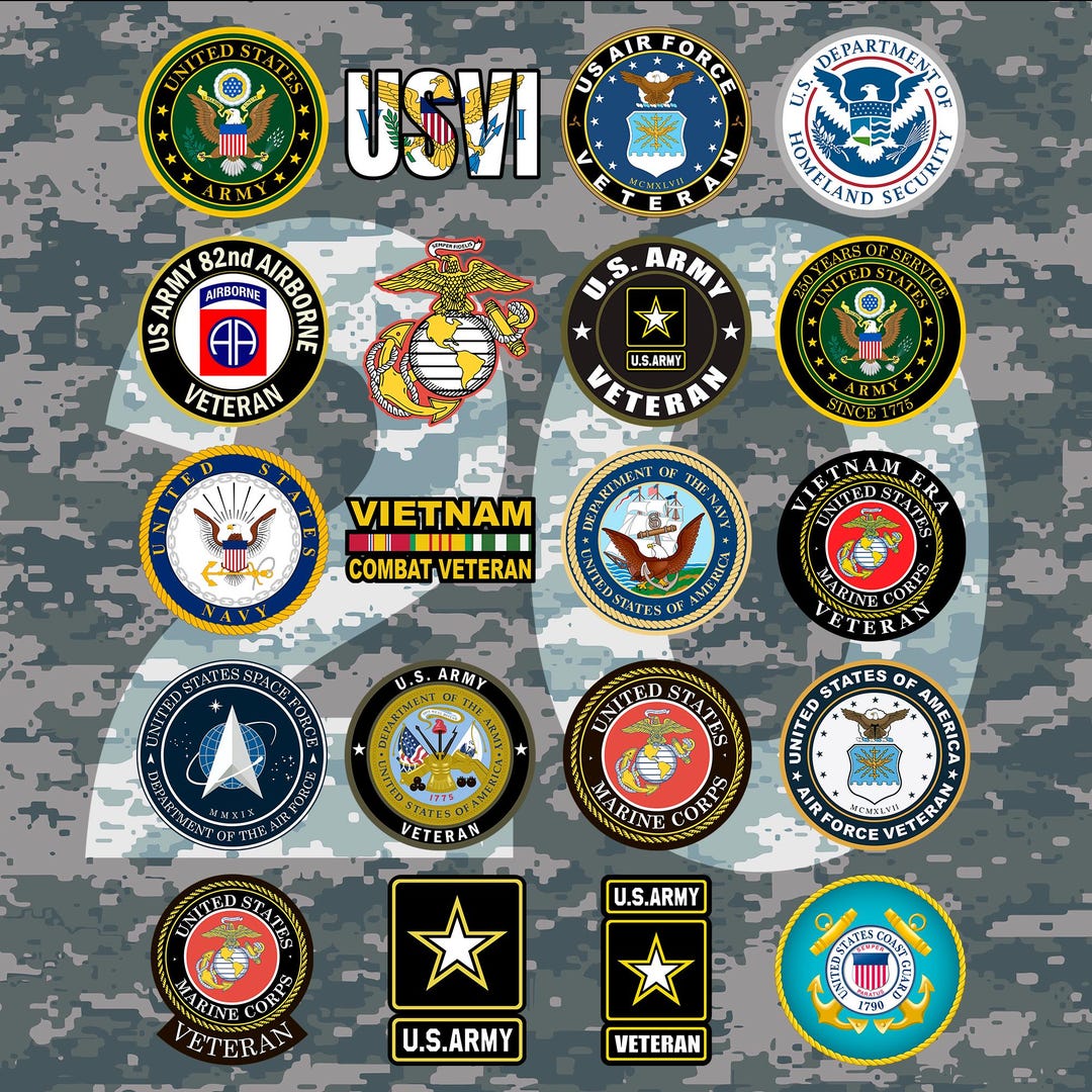 20 US Army SVG Bundle - Military Emblems Design, Svg, Pdf, Png (digital ...