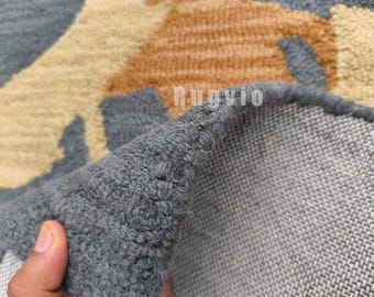 Modern Abstract Hand-Tufted Rug | Wool Tufted Rug for Living Room | 5x8 ft | Ready Stock