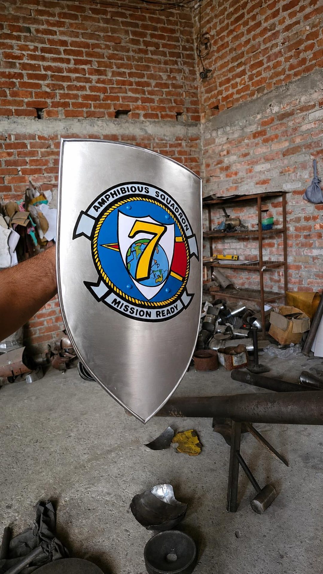 Customizable Shield Personalized Mild Steel Medieval Shield Custom Family Crest Wall Decor ...