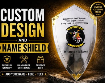 Personalized Templar Shield, Customize Engraved Wall Decor, Knights Shield Custom Name & Date Plaque Armor
