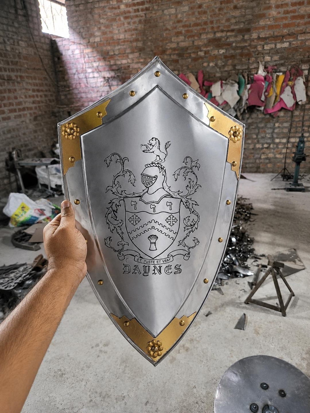 Customizable Shield Personalized Metal Shield Custom Family Crest Armor Handcrafted ...