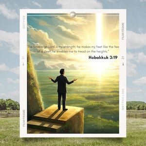 Habakkuk 3:19 Scripture Wall Art | The Lord is My Strength Bible Verse | Christian Digital Download | Faith-Based Home Decor