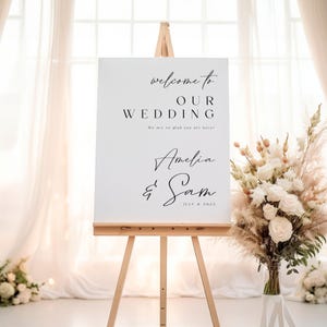 Wedding Welcome Sign, Elegant Wedding Sign, Welcome To Our Wedding Sign, Wedding Board Vertical