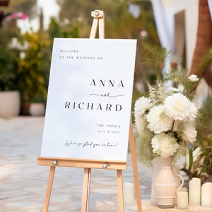 Wedding Welcome Sign, Elegant Wedding Sign, Welcome To Our Wedding Sign, Wedding Board Vertical