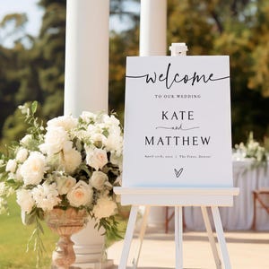 Wedding Welcome Sign, Elegant Wedding Sign, Welcome To Our Wedding Sign, Wedding Board Vertical