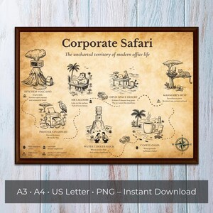 Carte de bureau amusante imprimable - Art mural humoristique sur le lieu de travail - A3 A4 US Letter PDF + PNG - Cadeau pour un collègue, téléchargement immédiat