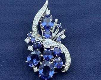 Statement Diamond  Pin 14K Gold Plated Silver Luxury Gift for Her