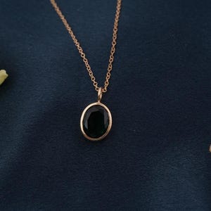 Green Emerald Gemstone Pendant Necklace, 14k Yellow Gold Plated Necklace For Women, Handmade Minimalist Pendant, Pendant Necklace For Her