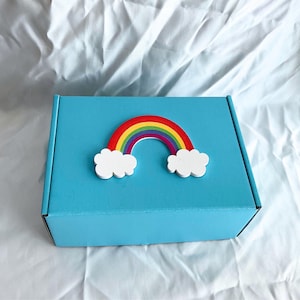 Umweltfreundliche kleine Haustierkiste mit Regenbogenverpackung, Schatulle für Ratten, Hamster, Mäuse, Rennmäuse - Gedenkandenken mit Vergissmeinnicht-Samen