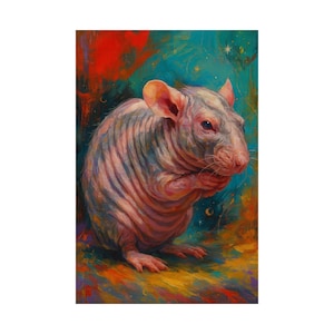 Pop Art Hairless Rat Poster -  Bold & Colorful Satin Wall Print