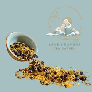 Organic Herbal Tea, Skin Health, Calendula and Butterfly Pea, Loose Leaf, Gift for Her, Floral Blend, Caffeine-Free, Self-Care, Relaxation