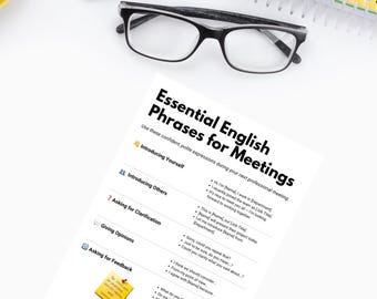 Essential English Phrases for Business Meetings – Printable PDF