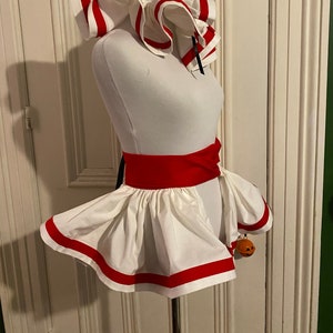 Dovey Harlequin Red and White Clowncore Style Clown Skirt