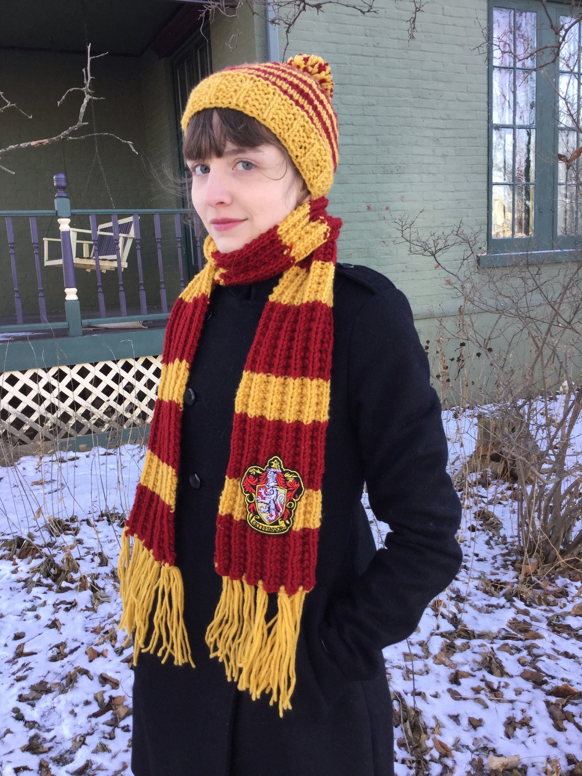 Hogwarts House Colors Hat Scarf Harry Potter Gryffindor Scarf Etsy