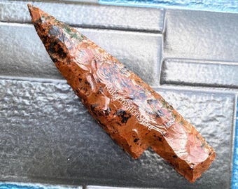 Hand Knapped Mahogany Obsidian Knife | Ritual Stone Blade, Collector's Display