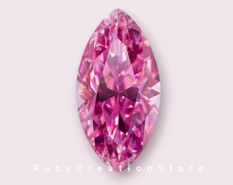 Pink Marquise Moissanite Stone: VVS1 Clarity, Loose Gemstone