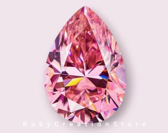 Pink Pear Cut Moissanite Stone: VVS1 Clarity, Jewelry Making