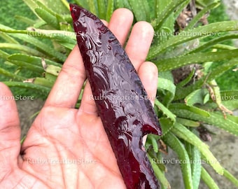 Red Obsidian Hand Knapped Knife: Decorative Crystal Altar Tool