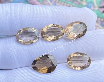 Faceted Smoky Quartz Gemstones: Oval & Pear Cut, 25 Cts, Jewelry Making