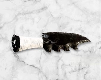 Hand Knapped Black Obsidian Knife | Ritual Altar Decor